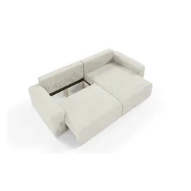 furnisell Eckcouch Cord 2-Sitzer Beige