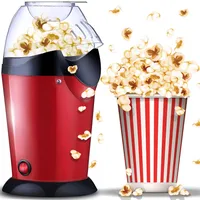 Retoo Popcornmaschine Ohne Fett und Öl 900 Watt, Heißluft