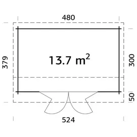 Palmako Ines Gartenhaus 4,80 x 3,00 m Braun