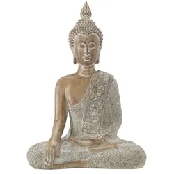 Deko Buddha , braun , Polyresin (Kunstharz) , Maße (cm): B: 22,5 H: 31,5 T: 12