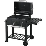 casa.pro Holzkohlegrill Arnad 105 x 114 x 47,5 cm Schwarz