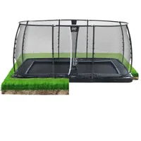 EXIT TOYS Dynamic ebenerdiges Trampolin 275 x 458 cm inkl. Sicherheitsnetz schwarz