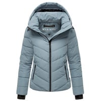 Marikoo Winterjacke Damen (XS-3XL) - Wasserabweisend, Warm, Kapuze abnehmbar, Winddicht - Steppjacke, Frauen - Stehkragen, 4 Taschen, verlängerter Zipper - Blue M