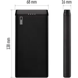 EMOS - ALPHA 10S Powerbank 10 000 mAh - externer Akku mit Passthrough - 2 USB-A-Ausgänge, 1 micro-USB-Eingang - inkl. 2 USB-Datenkabel - auto ON/OFF - für iPhone, iPad, Smartphone, Tablet - schwarz