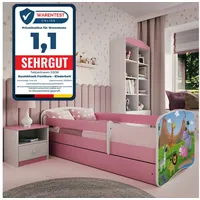 raumhirsch furniture Kinderbett Safari 80 x 160 cm Holzwerkstoff rosa