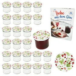 25er Set Sturzglas 125ml Einmachglas TO66 Wald-Erdbeere Deckel DiamantZucker-Rezept