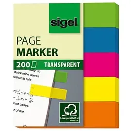 Sigel Haftmarker transparent Haftmarker farbsortiert 5x 40 Streifen