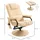 Homcom Massagesessel Kunstleder 84 x 95 x 77 cm Creme mit Hocker