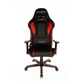 MCA Furniture Gaming Stuhl DX-Racer P08 Chefsessel schwarz und rot Kunstleder Gamer Chair mit Wippmechanik und Alu-Drehkreuz