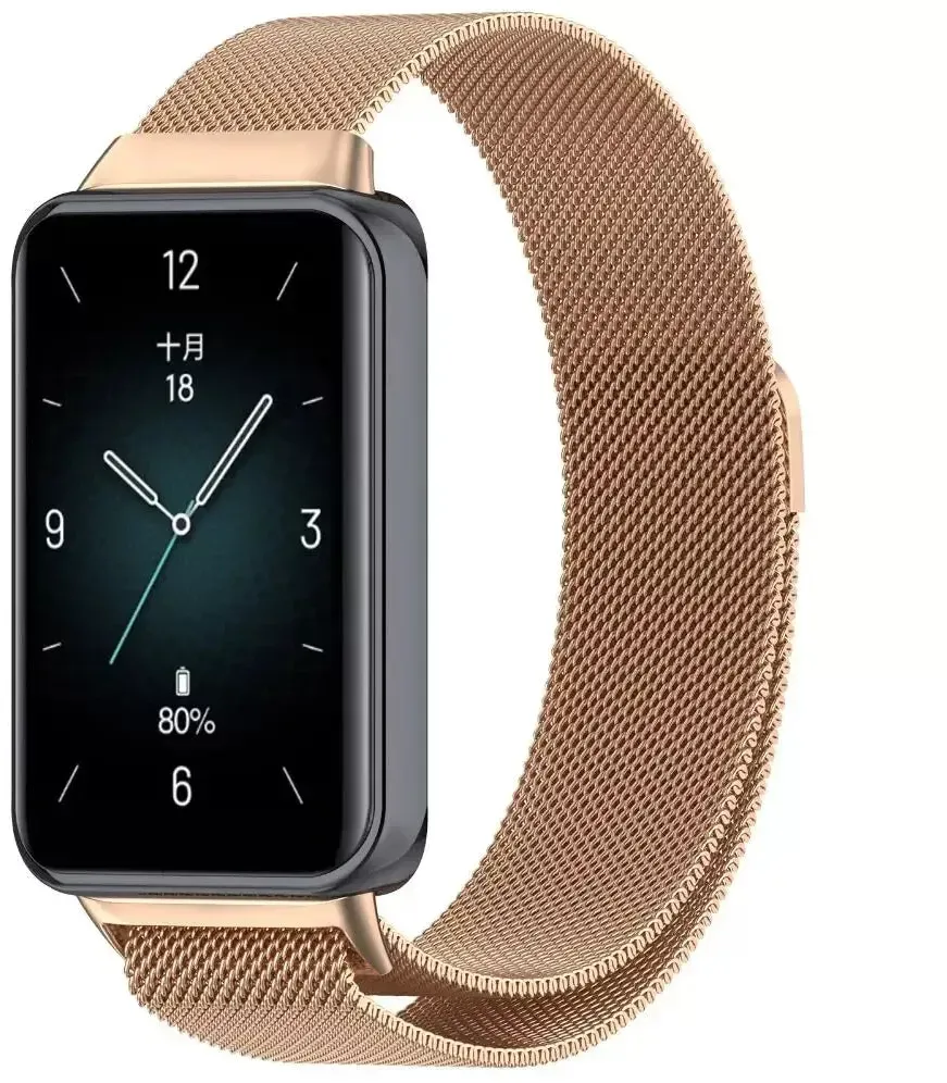 Strap-it Honor Band 10 Armband Milanese für Honor Band 10 - Roségold - Magnetischer Verschluss