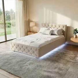 Juskys Nizza 120 x 200 cm beige inkl. Matratze