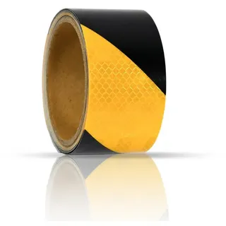 Eyepower Warnklebeband Reflektorband Schwarz-Gelb 5cmx3m Sicherheit Warnband Markierung Band selbstklebendes reflektieres Signalband