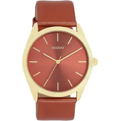 Quarzuhr OOZOO, rot (weinrot), Armbanduhren, Damen, Armbanduhr, Damenuhr, Herrenuhr, Lederarmband, analog