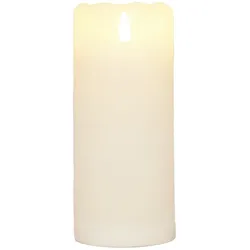 LED Echtwachskerze Weiß 6 Stunden Timerfunktion H 15 cm unbewegliche Flamme