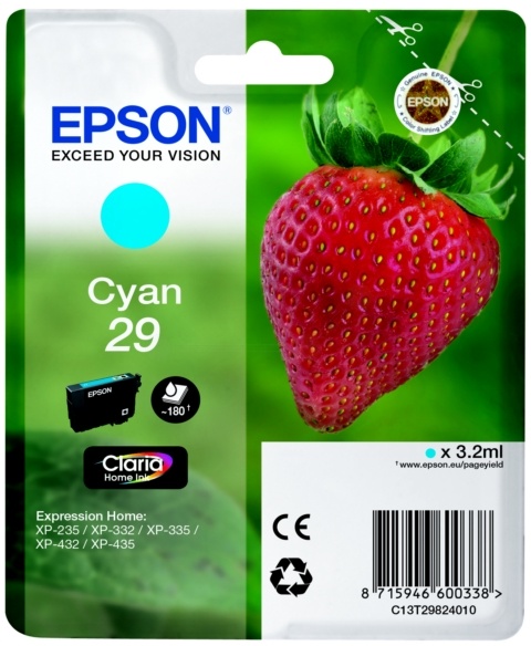 Epson 29 / C 13 T 29824012 Tintenpatrone cyan original