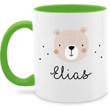 Tasse Tassen 325ml - Süßer Heller Bär Bärenmotiv Bären Bear - 325 ml - Hellgrün - name bären-tasse teddy bärchen geschenke und kind personalisierte