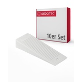 Gedotec Türstopper Keil - Weiß | 10 Stück Robuster und langlebiger Keil aus Kunststoff | Tür Feststeller | Türstopper klein für alle Türen | Fensterstopper Gummikeil Stopper