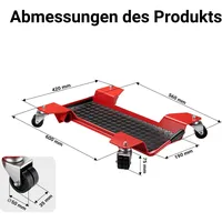 Wiltec Motorrad Rangierhilfe Rangierschiene Rangierplatte Parkhilfe Motorradständer 60x42x7,5cm bis
