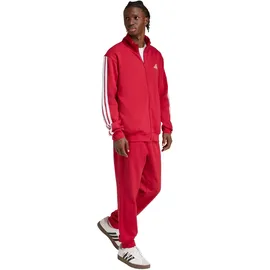 adidas M 3S FL TT TS Trainingsanzug Rot/Weiß L