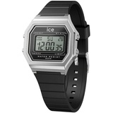 ICE-Watch ICE digit retro Black silver - Schwarze Damenuhr mit Plastikarmband - 022063 (Small)