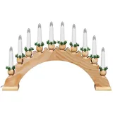 vidaXL Weihnachtskerzenbogen mit 10 LED Kerzen Braun 47 x 5 x 29 cm