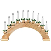 vidaXL Weihnachtskerzenbogen mit 10 LED Kerzen Braun 47 x 5 x 29 cm