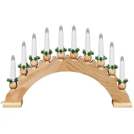vidaXL Weihnachtskerzenbogen mit 10 LED Kerzen Braun 47 x 5 x 29 cm