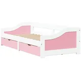 vidaXL Tagesbett mit 2 Schubladen ohne Matratze Weiß Rosa 90x200cm
