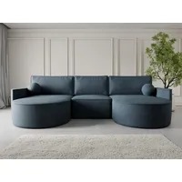 Compleo Ecksofa U Form MORENO, Couch U form, Designer Ecksofa, Breite: 310 cm blau
