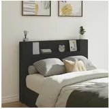 vidaXL Kopfteil mit Regal Schwarz 140 x 16,5 x 103,5 cm Holzwerkstoff