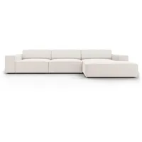 Micadoni Ecksofa beige Textil, 4-Sitzer, L-Form, 284x166 cm, Hergestellt