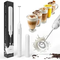 Minismus Batteriebetriebener Milchaufschäumer Elektrisch - Leichtgewichtiger Aufschäumer, Benutzerfreundlicher Elektrischer Milchaufschäumer Stab, Milchschäumer - Milk Frother (Weiß)