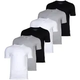 Boss Herren T-Shirt, 6er Pack - TShirtVN Classic, Unterhemd, V-Neck, Cotton Weiß/Grau/Schwarz S