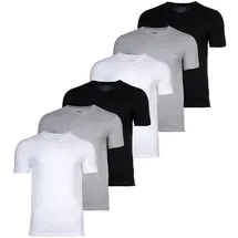 Boss Herren T-Shirt, 6er Pack - TShirtVN Classic, Unterhemd, V-Neck, Cotton Weiß/Grau/Schwarz S