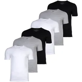 Boss Herren T-Shirt, 6er Pack - TShirtVN Classic, Unterhemd, V-Neck, Cotton Weiß/Grau/Schwarz S
