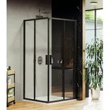 Ravak Blix Slim Eck-Duschkabine rechts 90 x 195 cm schwarz/Klarglas X1LM70300Z1