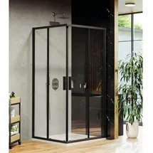 Ravak Blix Slim Eck-Duschkabine rechts 90 x 195 cm schwarz/Klarglas X1LM70300Z1