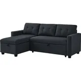 VitaliSpa Ecksofa Campina Polyester 3-Sitzer Anthrazit