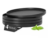 MiaMio Kuchenteller 20 cm schwarz 4er Set