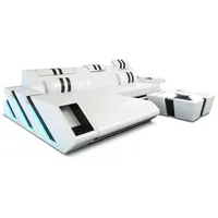 Sofa Dreams Ecksofa, Weiß, Leder, L-Form, Ottomane rechts,L-Form, 295x190 cm, Wohnzimmer, Sofas & Couches, Wohnlandschaften, Ecksofas