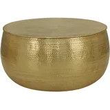 WOMO-DESIGN Hammerschlag Tisch Durban Couchtisch Wohnzimmertisch Sofatisch Gold 90x45 cm