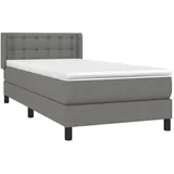 vidaXL Boxspringbett mit Matratze Dunkelgrau 90x200 cm Stoff