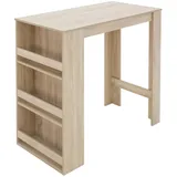 ML-Design Bartisch mit 3-stufigem Regal Sonoma-Eiche, 117x106x57cm viel Stauraum,