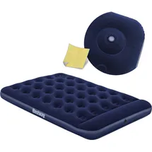 BESTWAY Pavillo aufblasbares Doppel-Luftbett "Blue Horizon Step" für zwei Personen mit Fußpumpe 191x137x28 cm