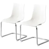 home24 Freischwinger Kunststoff Weiß 2er Set
