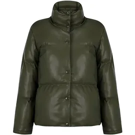 Freshlions Steppjacke "Olena", Damen, Gr. XL, grün, 100% Polyester, kariert, unifarben, lang, Jacken Steppjacke, im klassischen Design