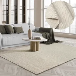 Teppich THE CARPET "Premium Wool", beige (creme), B:200cm L:290cm, Wolle, Teppiche, Wool Handweb-Teppich Naturfaser Wollteppich