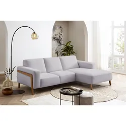 Ecksofa EXXPO - SOFA FASHION "Starr, modern und klassisches Design, hochwertige Verarbeitung, bequem", grau, B:250cm H:84cm T:163cm, Sofas, L-Form, wahlw. elektrische Sitztiefenverstellung, Massivholzfüße