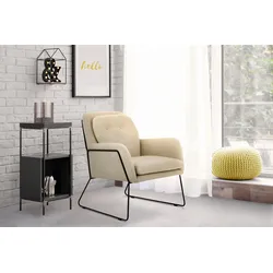 Sessel INOSIGN "Flin Cocktailsesel", beige, B:69cm H:86cm T:75cm, Sessel, mit Knöpfen und Kissenoptik im Rücken