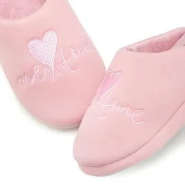 VIVANCE »Pantolette, Pantoffel, Clog,« mit verspieltem Schriftzug VEGAN rosa